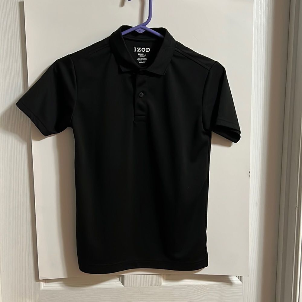 IZOD youth boys size Medium (10/12) black polo.